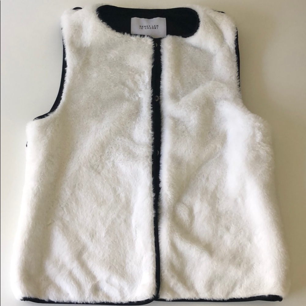 Derek Lam 10 Crosby faux fur vest white size small